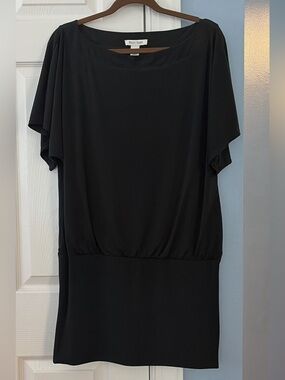 White House Black Market Black Blouson Tunic Dress